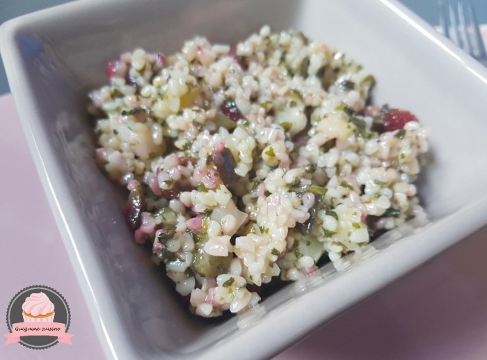 salade boulghour cranberries courgette menthe
